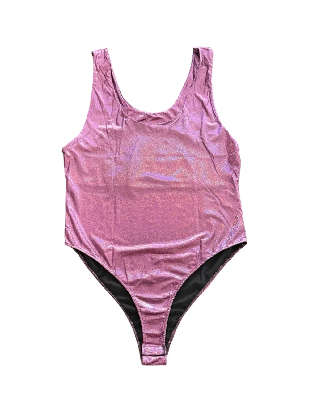 Iridescent Pink One-Piece Swimsuit with Belt